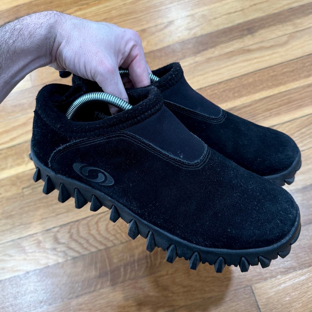 Salomon Snow Clogs Mens 8.5 Black Suede Slip On Y2K Gorpcore Hiking Trail Shoes